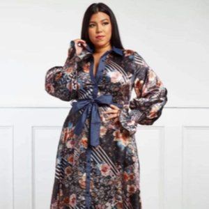 Blue Denim Multicolor dress